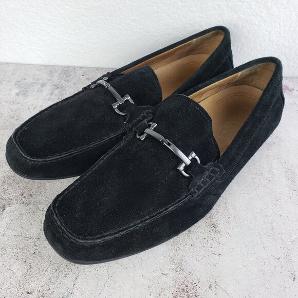 VIONIC Mens Mason Loafer Shoes Black Suede Horsebit Moccasins size 11.5 Comfort - Picture 1 of 10